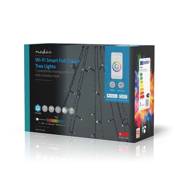 Nedis SmartLife - Kjedelys - LED - 6 LED/m - 5,7 W - Klasse G - RGB-lys - tre - svart - for P/N: PEBX01OG, PESTD01OG