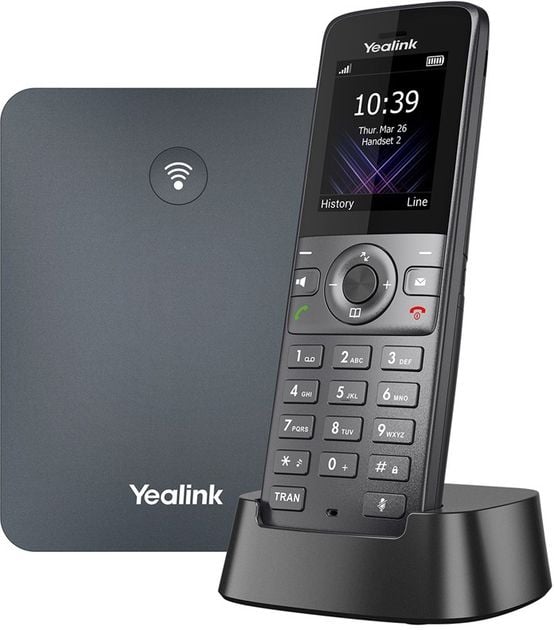 Yealink W74P - Trådløs VoIP-telefon - med Bluetooth-grensesnitt med anrops-ID/samtale venter - DECT - treveis anropskapasitet - SIP, SIP v2, VQ-RTC...