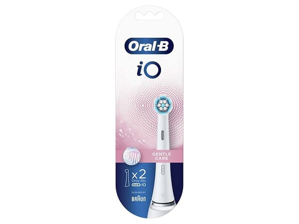 Oral-B iO-vaihtoharjat, 2 kpl, Gentle Care, valkoinen, iO:lle
