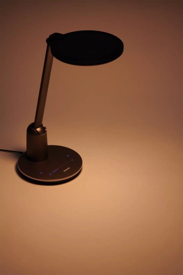 Philips Funksjonell Einstein-skrivebordslampe, Mørkegrå, Metall, Soverom, Stue, Kontor, Tidsriktig, IP20, II