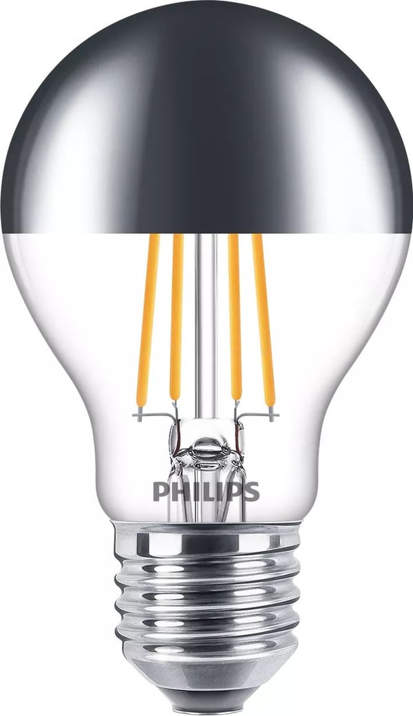 Philips Deco - LED-filamentlyspære - form: A60 - E27 - 7.2 W (ekvivalent 50 W) - klasse A+ - varmt hvitt lys - 2700 K - kronespeil