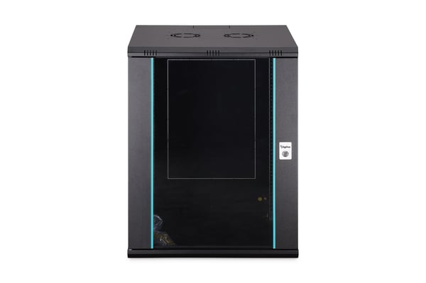DIGIT Dynamic 19 16U rack 600x600 veggmontert nettverksskap, glassdør, svart, ikke sammenleggbar, 60 kg