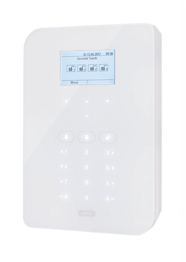 ABUS FUAA50500, Hvit, Berøringskontroll, E-mail, Dansk, Tysk, Nederlandsk, Engelsk, Fransk, Italiensk, 100 m, 868.6625 MHz