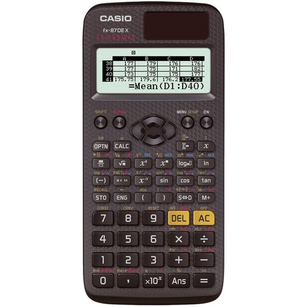 Casio FX-87DE X, Tasku, Funktiolaskin, Akku/Aurinko, Musta