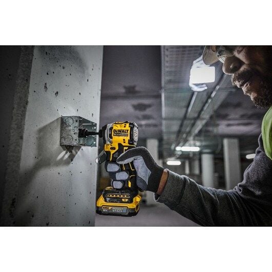 DeWALT DCF850E2T-QW, Iskuruuvain, Pistoolikahva, Pikaistukka, Musta, Keltainen, Harjaton, Ripustinkoukku