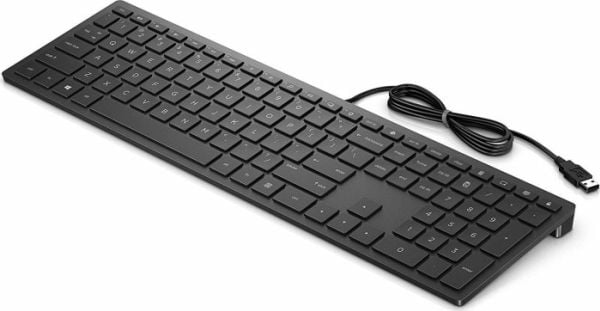 HP Pavilion 300, langallinen näppäimistö, Täysikokoinen (100 %), Langallinen, USB, Mekaaninen, QWERTY, Musta