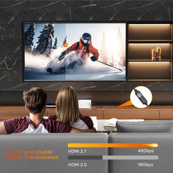 Unitek skjøtekabel HDMI (M) - HDMI (F) 2.1, 8K 2m