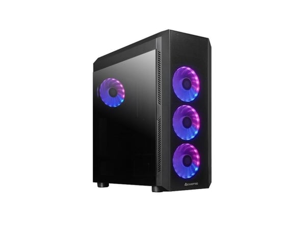Chieftec SCORPION 4 - Tower - ATX - genomskinlig sidopanel (härdat glas) - ingen strömförsörjning (ATX) - svart - USB/ljud