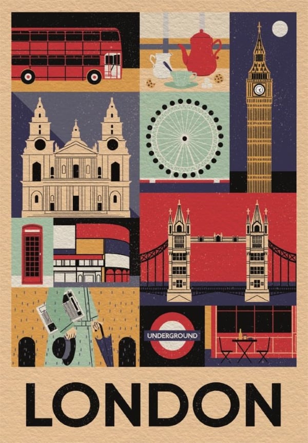 Clementoni Clementoni Puzzle 1000el Kompakt stil i byen. London 39844