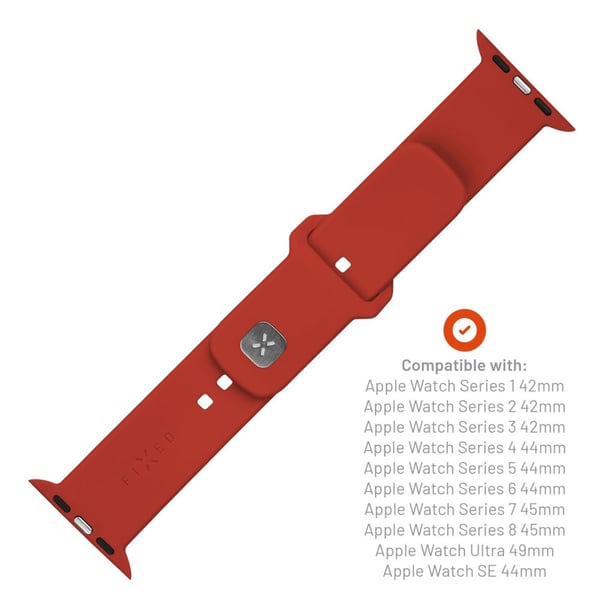 Kiinteä FIXED Silicone Sporty Strap - Silikonihihna Apple Watch Ultra/Ultra 2 49mm punainen - Turvatakuu. Helppo osamaksu. Ilmainen toimitus alkaen...