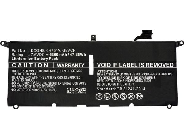 CoreParts - Batteri til bærbar PC - litiumpolymer - 6300 mAh - 47.9 Wh - svart - for Dell XPS 13 9370