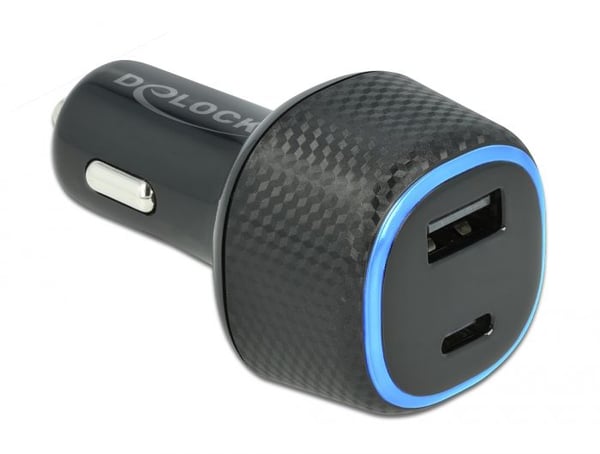 Delock - Autovirtasovitin - 63 Watt - 3 A - PD (USB, USB-C) - musta