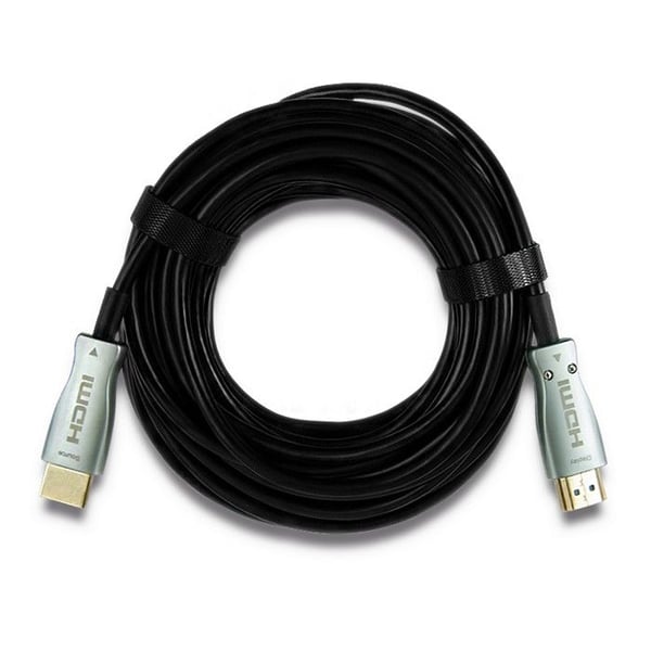 Qoltec - HDMI-kabel - HDMI hann til HDMI hann - 30 m - svart - 4K-støtte, Active Optical Cable (AOC), støtte for Dolby DTS-HD Master Audio, støtte ...