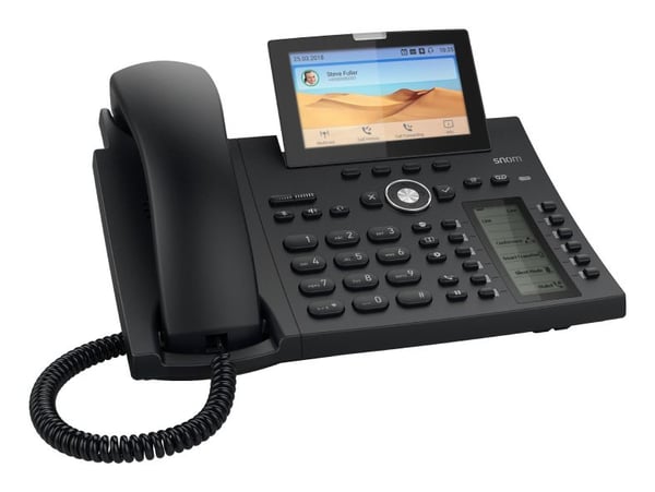 snom D385N - VoIP-telefon med nummerpresentation - 3-riktad samtalsförmåg - SIP, RTP, RTCP, RTCP-XR, SIPS, SRTP, SRTCP, ICE, SIP over TLS - svartblå