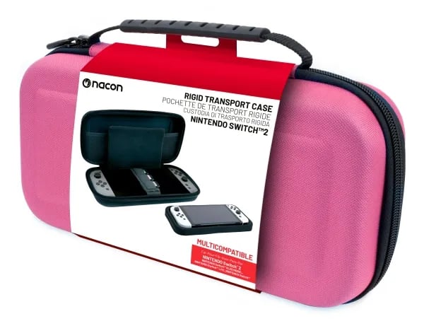 NACON SWITCHNEWPOUCHLPINK, Hardshell case -kotelo, Nintendo, Vaaleanpunainen, Nintendo Switch 2, Nintendo Switch Lite, Nintendo Switch OLED, Naarmu...