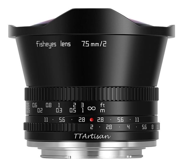 TTArtisan APS-C 7.5mm F2 Fisheye, Bredt fiskeøye, 11/8, Nikon Z
