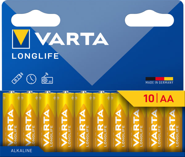 Varta 4106101761, Kertakäyttöinen akku, AA, Alkali, 1,5 V, 10 kpl, 10 vuosi/vuosia