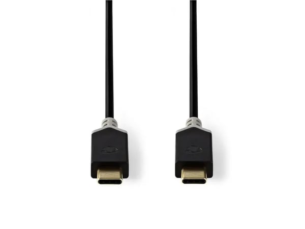 Nedis - USB-kabel - USB-C (hane) till USB-C (hane) - USB 3.1 Gen 1 - 1 m - antracit