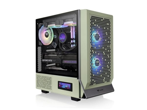 Thermaltake Ceres 300 TG ARGB miditowerchassi E-ATX härdat glas matchagrön