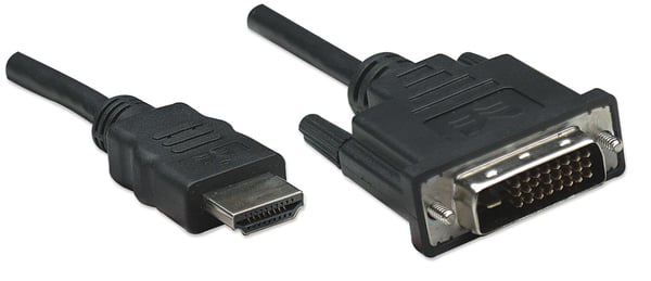Manhattan 322782, 1 m, HDMI Type A (Standard), DVI-D, Hankjønn, Hankjønn, Rett