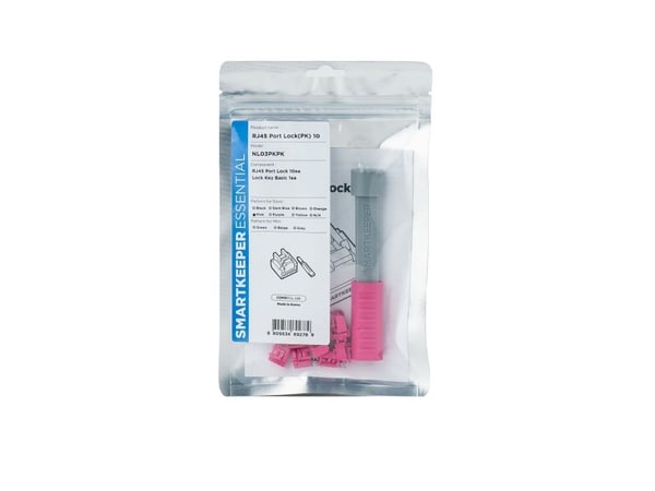 Smartkeeper NL03PKPK, Portblockerare + nyckel, RJ-45, Rosa, 1 styck, Polypåse, 130 mm
