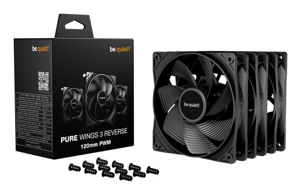 be quiet Pure Wings 3 BL137 kabinettvifte 120 mm PWM reversert, svart, 3-pk