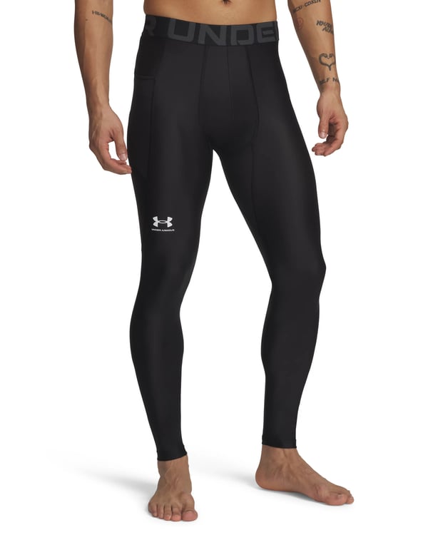 Under Armour HeatGear, Åtsittande leggings, Hankoppling, Svart, Vuxen, Monokromatiskt, S