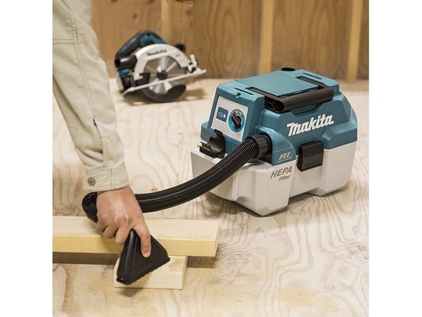 Makita DVC750LZ, kuiva ja märkä, harmaa, turkoosi, 7,5 l, 7,5 l, 4,5 l, 67 mbar - SOLO