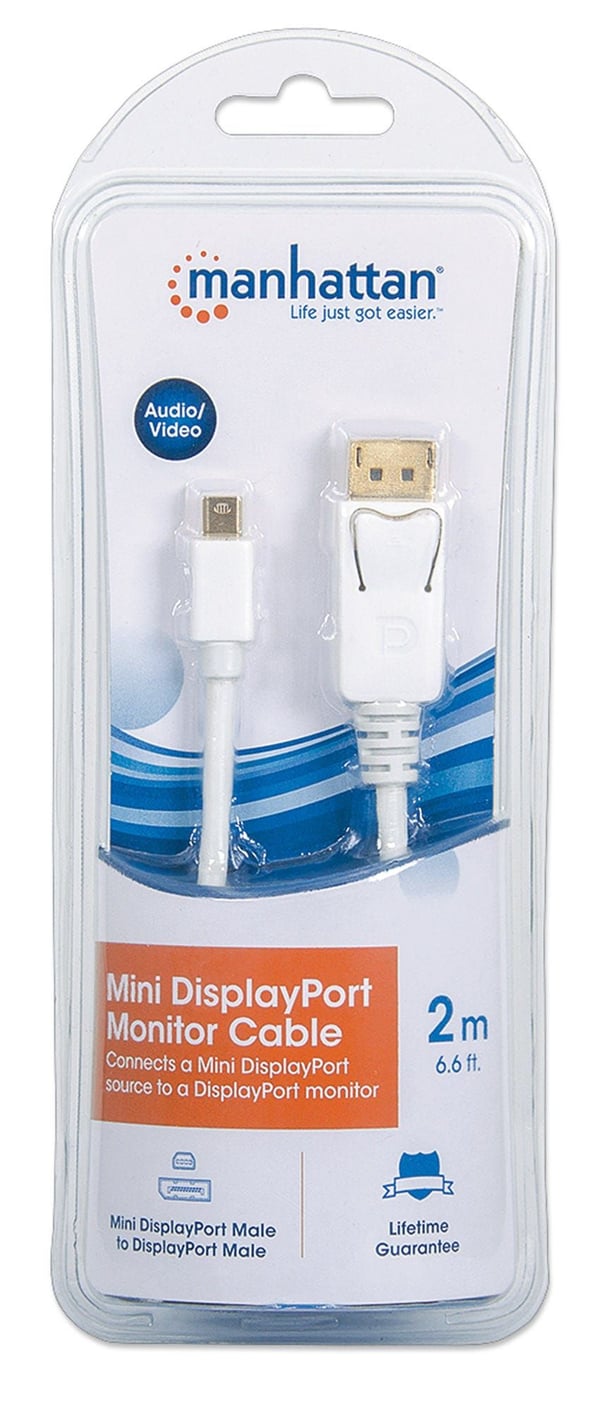 Manhattan 393812, 2 m, Mini DisplayPort, DisplayPort, Hankjønn, Hankjønn, 2560 x 1600 piksler