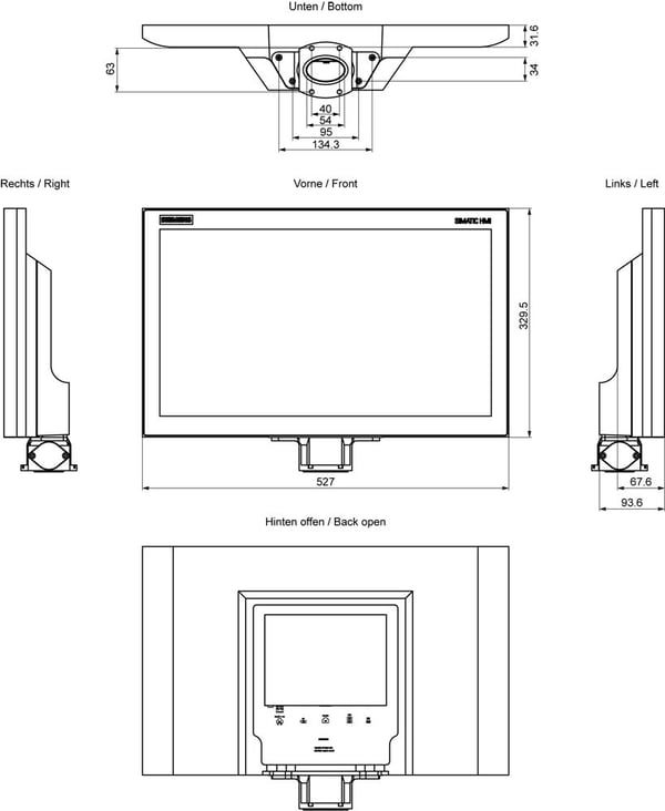 Siemens 6AV7863-4MA14-2AA0, 1080 x 1920 pixlar, 329 mm, 9,96 kg, 620 mm, 520 mm, 240 mm