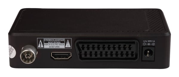 Denver DTB-148, Ethernet (RJ-45), Terrestrial (marksänd), Full HD, DVB-T2, 720p, 1080p, H.265, MPEG1, MPEG2, MPEG4, HE-AAC