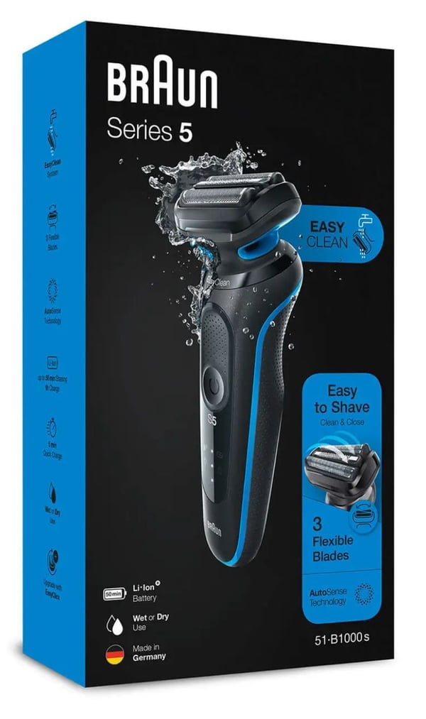 Braun Series 5 51-B1000s verkkoparranajokone 50 min Wet & Dry, musta