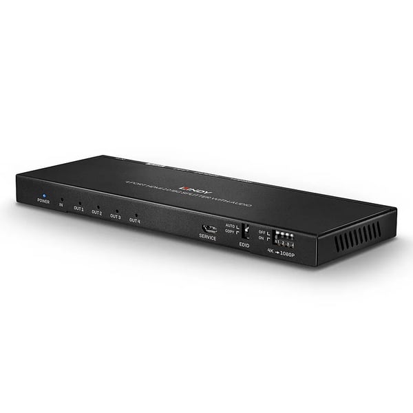 Lindy 38231, HDMI, 4x HDMI, 4096 x 2160 pikseliä, Musta, Metalli, 4K Ultra HD