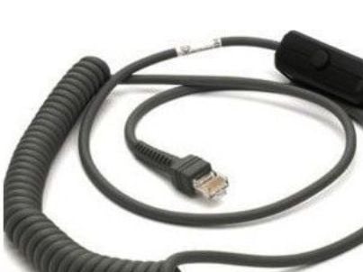 Zebra - Seriell kabel - DB-9 (hona) till RJ-45 (hane) - 2.74 m - lindad - för Symbol DS4308, LS1203, LS4278; Zebra DS4208, DS6878, LI2208, LI4278, ...