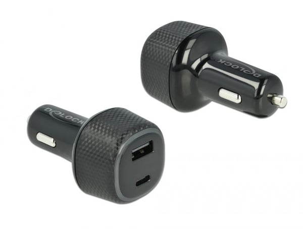 Delock - Autovirtasovitin - 63 Watt - 3 A - PD (USB, USB-C) - musta