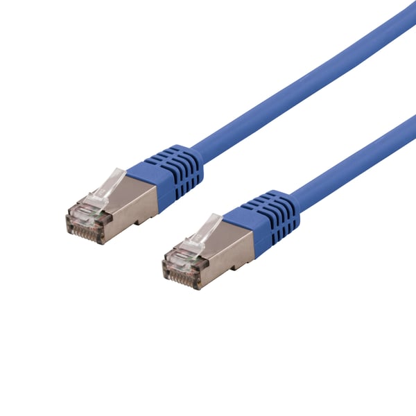 DELTACO SFTP-61BH - Koblingskabel - RJ-45 (hann) til RJ-45 (hann) - SFTP - CAT 6 - halogenfri, formstøpt - blå