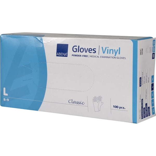 Tutkimuskäsine, ABENA Classic, L, kirkas, vinyyli, puuteriton - (100 kpl)