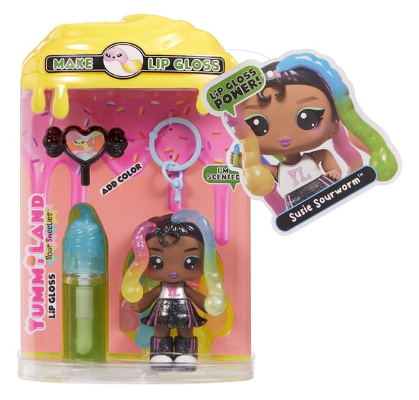 MGA Entertainment Yummiland Lip Gloss Doll Sour Sweeties - Sasha Sourworms, Minidukke, Jente, 4 år, Gutt/Jente, Flerfarget
