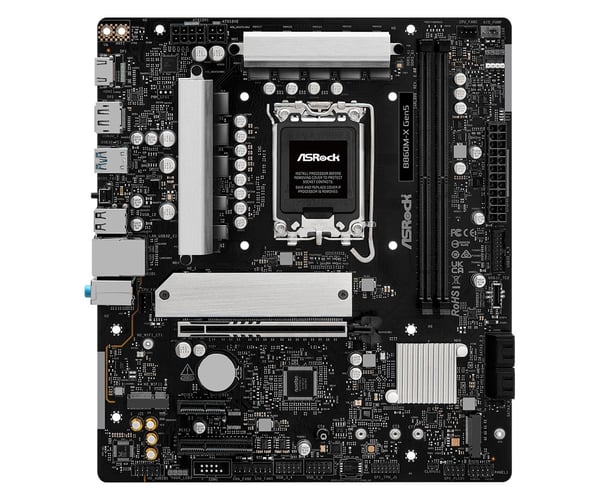 ASRock - Hovedkort - LGA1851-sokkel - B860 Chipset - USB 3.2 Gen 1 - innbygd grafikk (CPU kreves) - HD-lyd (8-kanalers)