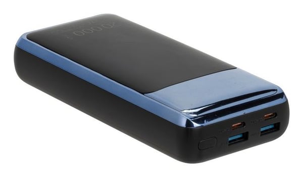 RIVACASE Power Bank 20000 mAh QC/PD 45W LCD kannettavaan tietokoneeseen Musta