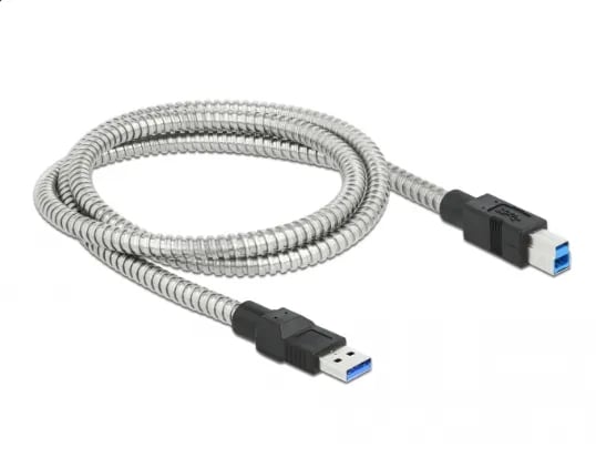Delock - USB-kabel - USB typ A (hane) till USB Type B (hane) - USB 3.2 Gen 1 - 1 m - silver