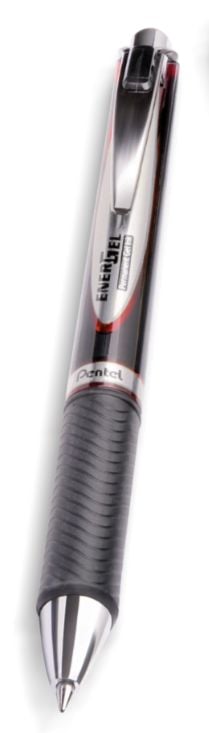 Pentel EnerGel Permanent - Rulleballpenn - permanent - rød - gelblekk - 0.7 mm - retraktil