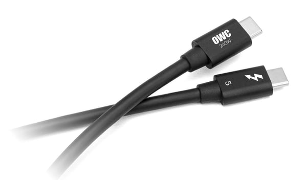 OWC OWCCBLTB5C0.3M Thunderbolt 5-kabel, USB-C till USB-C, 0,3 m, 240 W, svart