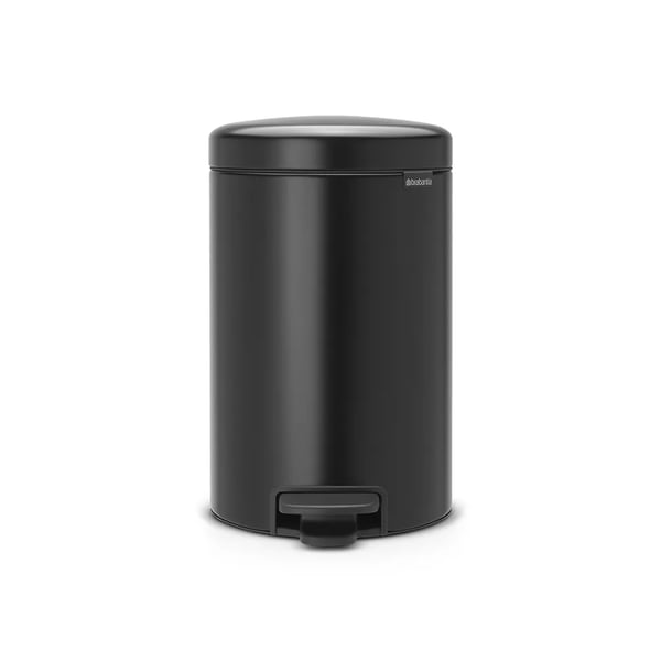 Brabantia newIcon - Roskakori - läppäkansi - 12 L - jalkapoljin - matta musta