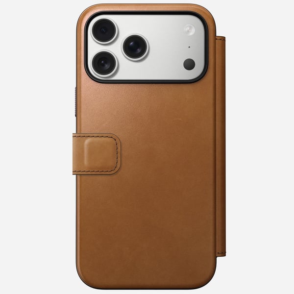 Nomad Modern iPhone 17 Pro Max -nahkainen läppäkotelo, English Tan