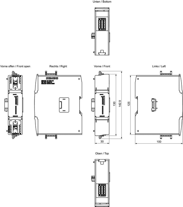 Siemens 6ES7231-4HF50-0XB0, CE, RoHS, REACH, 125 mm, 47 mm, 150 mm, 110 mm, 212 g