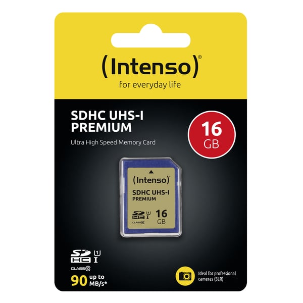 Intenso Premium - Flashminnekort - 16 GB - UHS Class 1 / Class10 - SDHC UHS-I