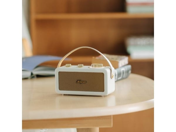 Sangean RA-101 bærbar FM-radio, oppladbar, elfenben/gull