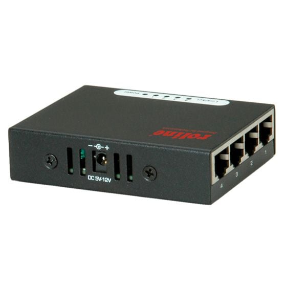 Roline Switch ROLINE Gigabit Ethernet-svitsj, lommestørrelse, 4 porter