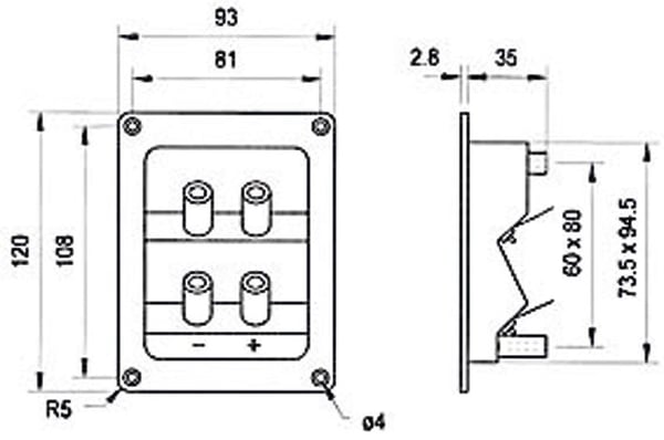 Visaton VS-BT95/75, 93 mm, 34,3 mm, 120 mm